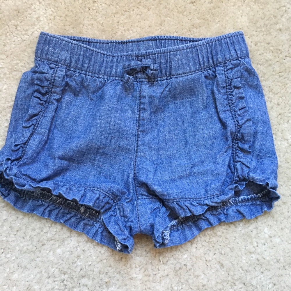 3/$12 Ruffle Chambray Shorts